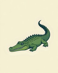 Fototapeta premium illustration d'un crocodile dans son milieu naturel