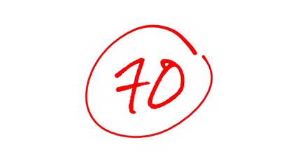 grading system with numbers in red ink