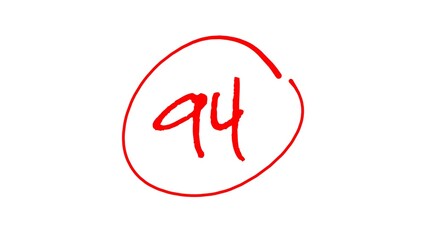 Obraz premium grading system with numbers in red ink