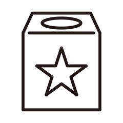 くじ引きの箱の線画アイコン