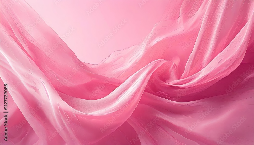 Poster a soft pink background featuring a smooth, flowing fabric design at the center of the image - perfec