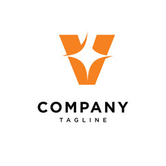 Letter V Shine Logo Icon Vector