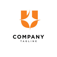 Letter U Shine Logo Icon Vector