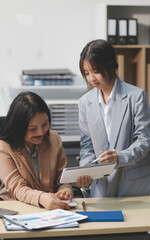 Workers discuss them at the company conference
