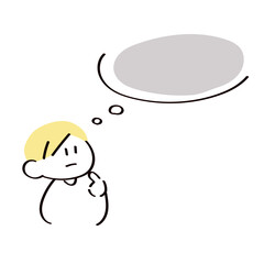 考える子供のイラスト