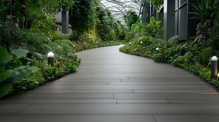 Obraz premium Innovative Highway Lined with Sustainable Greenery and Smart Technology