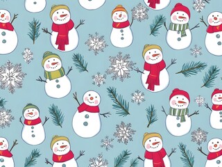 santa claus and snowman illustration