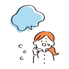 焦っている女性のイラスト
