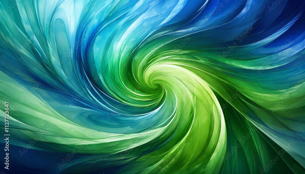 Poster abstract blue green swirl background : a captivating blend of colorful waves and fluid patterns perf