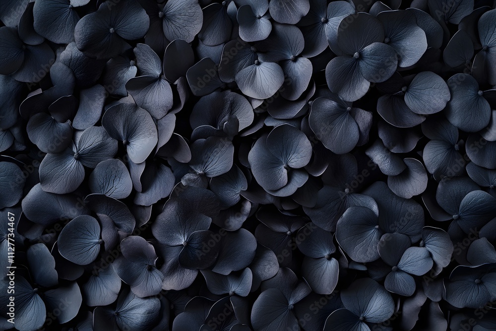 Poster a close-up of dark flower petals, creating a textured and moody visual effect.