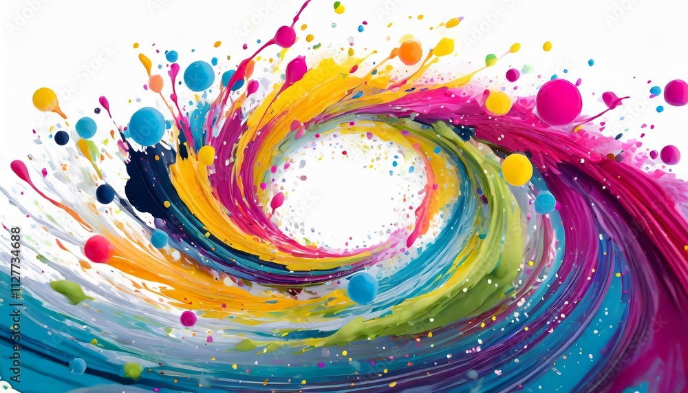 Poster abstract circle liquid motion flow explosion: a stunning display of curved waves and colorful patter