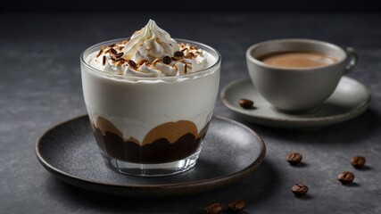 Traditional korean coffee dessert with whipped foam
