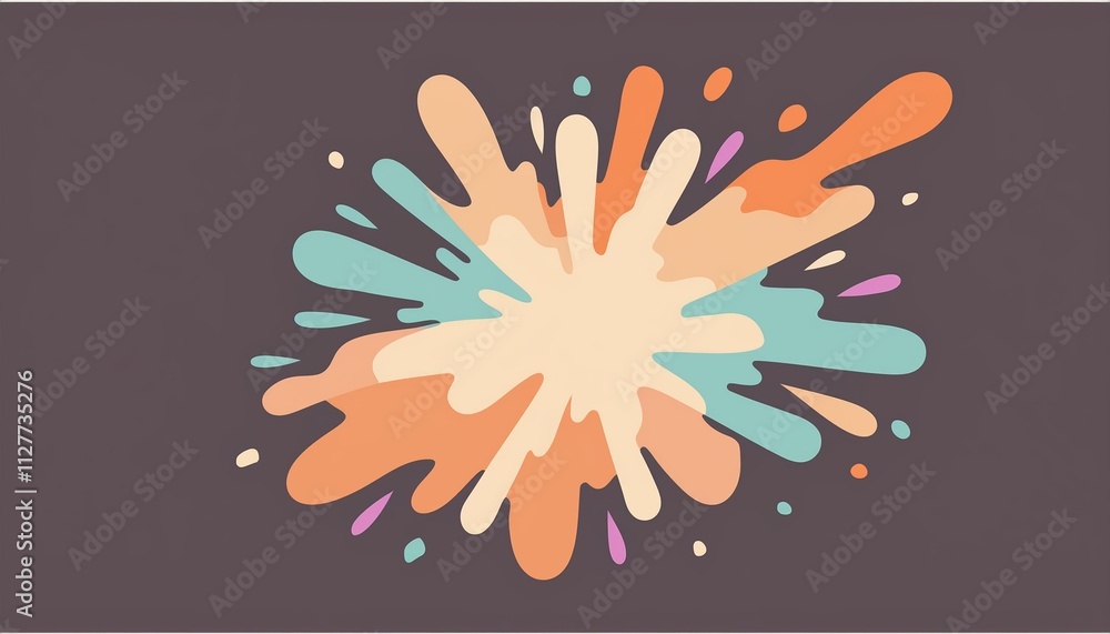 Poster abstract colorful neon ink explosion on black background - a vibrant display of fluid art and dynami