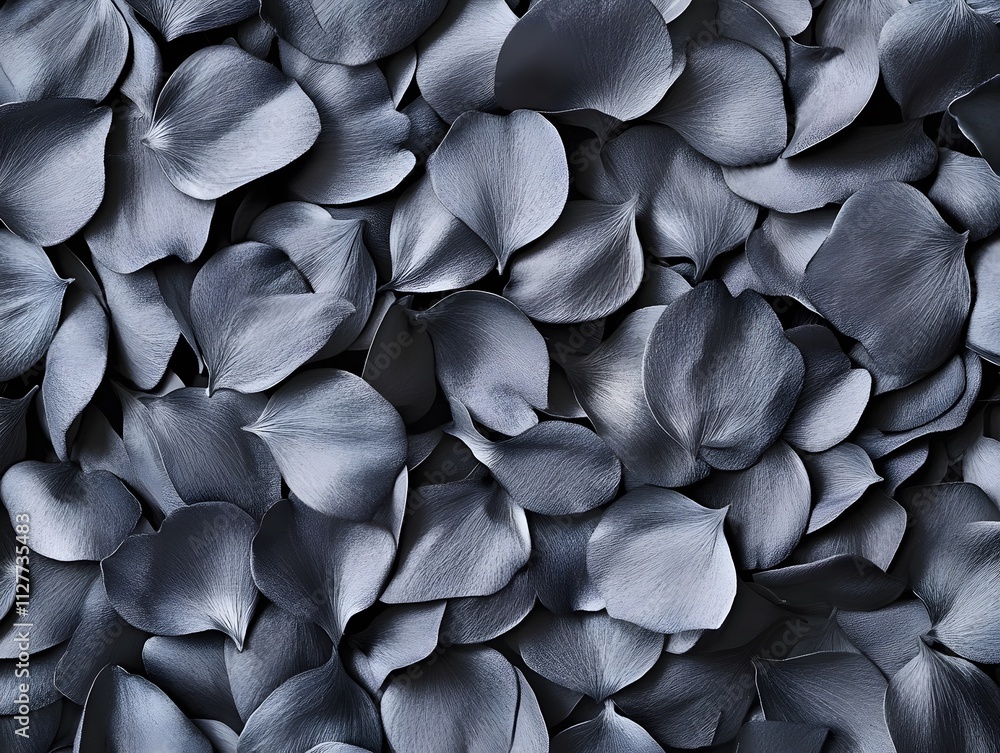 Poster a close-up of dark, smooth flower petals arranged in a visually appealing pattern.