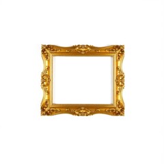 Elegant gold ornate picture frame against a white background