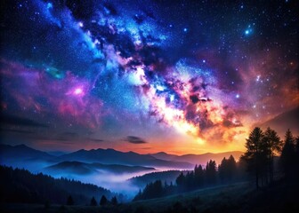 Fototapeta premium Artistic night photography: a mysterious gradient texture blends deep shades, crafting an enigmatic and atmospheric scene.