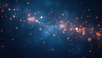 Abstract night sky with glowing stars, bokeh lights. Glowing particles create starry effect. Suitable for product display. Background for promotional material digital art project. Designers, graphic
