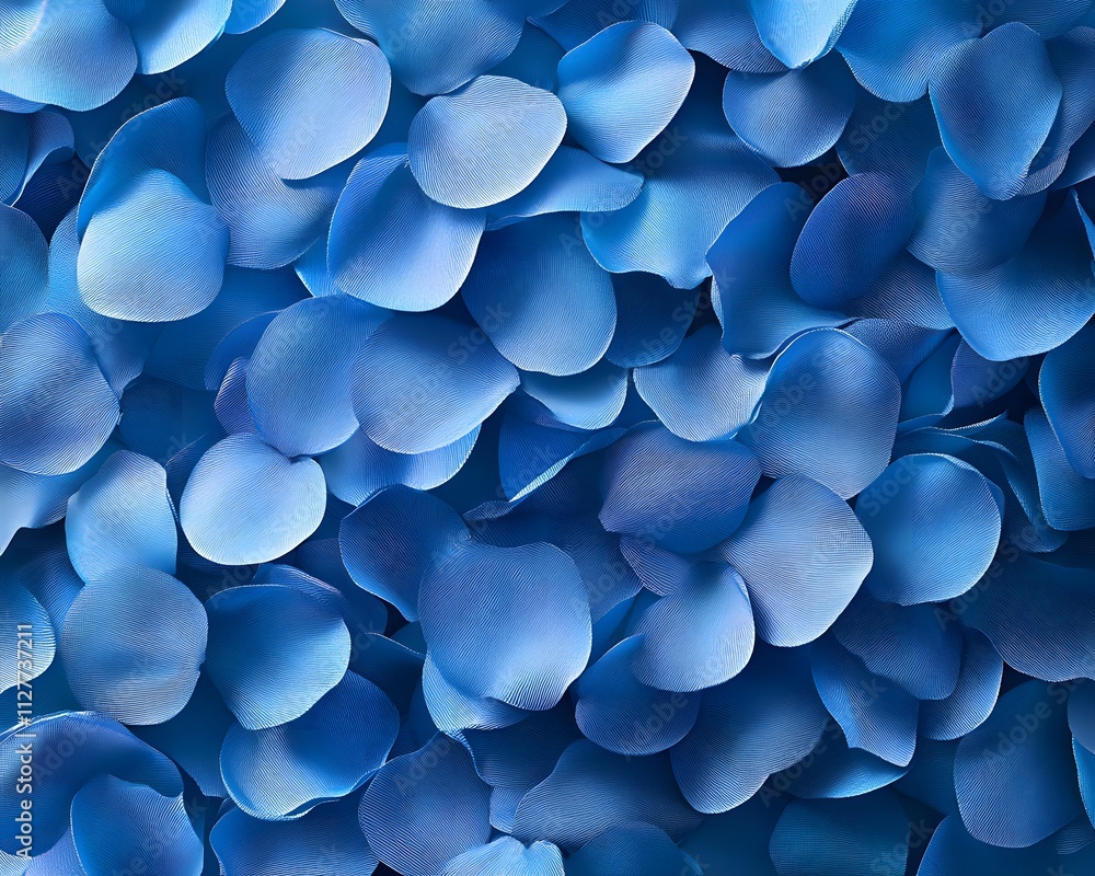 Poster a close-up of delicate blue flower petals creating a serene and calming visual effect.