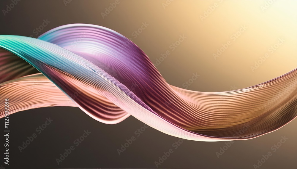 Poster abstract fluid iridescent holographic neon curved wave in motion: a colorful background rendering ca