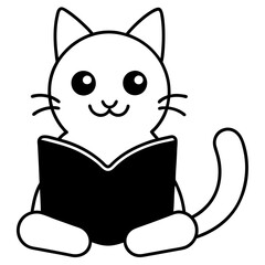 cat with a book