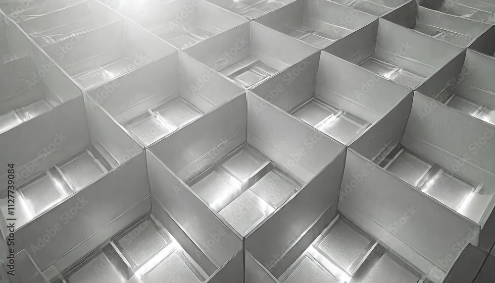 Aufkleber stunning abstract geometric white bright texture wall featuring intricate patterns of squares and sq