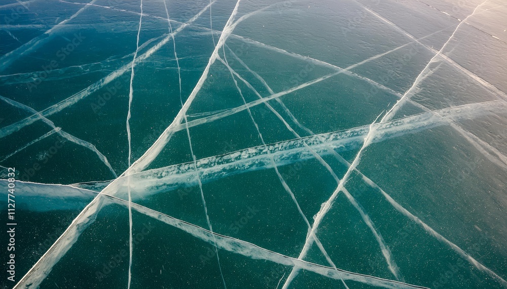 Aufkleber stunning abstract ice background featuring a blue surface with intricate cracks and patterns, perfec