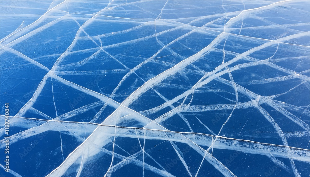 Poster stunning abstract ice background featuring a blue surface with intricate cracks, perfect for use in 