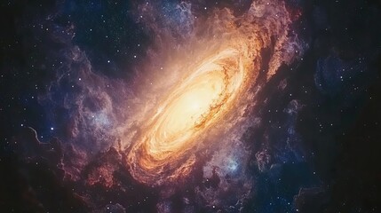 A vibrant spiral galaxy amidst cosmic dust and stars