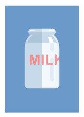 Milk bottle. Simple flat illustration.