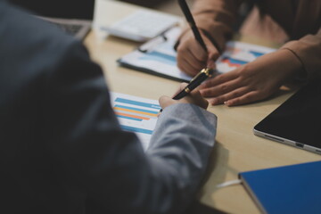 Workers discuss them at the company conference