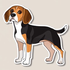 Adorable Beagle dog breed illustration.