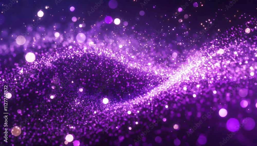 Poster abstract purple sparkle particles background : a captivating visual of ethereal purple sparkles and 