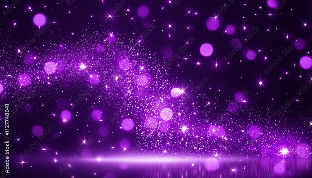 Poster stunning abstract purple sparkle particles background - a mesmerizing display of ethereal light and 