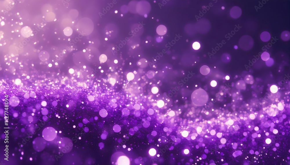 Poster abstract purple sparkle particles background : a stunning visual of ethereal purple sparkles and sof