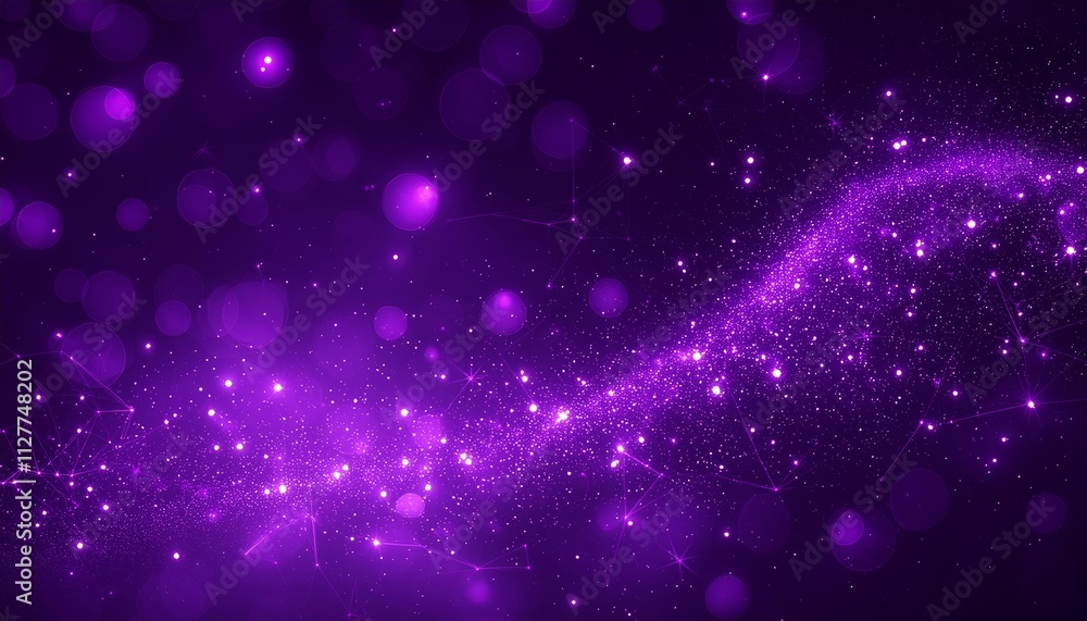 Poster abstract purple sparkle particles background - a mesmerizing visual of shimmering purple particles s