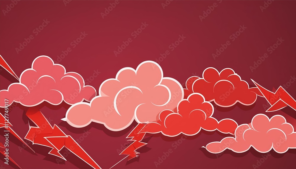Poster stunning abstract red lightning cloud background banner - a vibrant and dynamic visual representatio