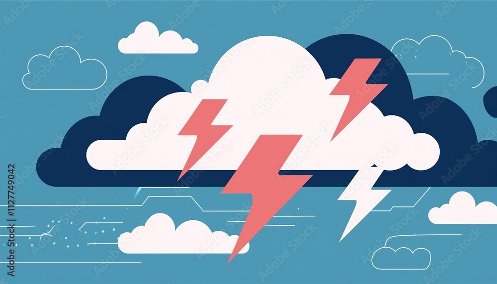 Poster stunning abstract red lightning cloud background banner - a captivating visual experience for your c