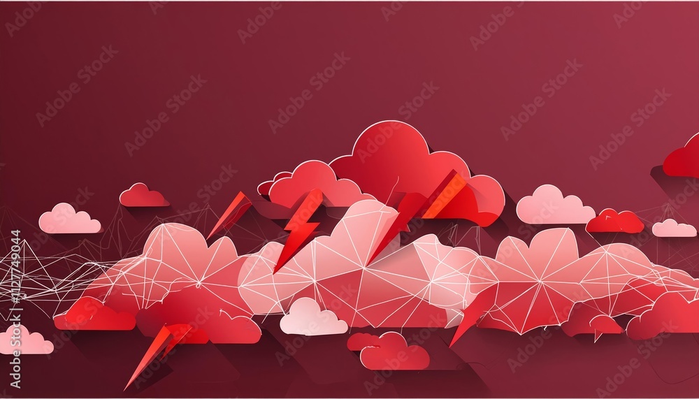 Poster stunning abstract red lightning cloud background banner - perfect for eye-catching designs, presenta