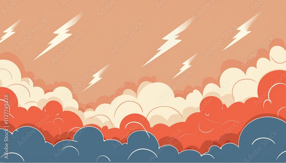 Aufkleber stunning abstract red lightning cloud background banner - a captivating visual experience for creati