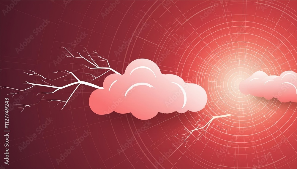 Poster stunning abstract red lightning cloud background banner - a vibrant and dynamic design perfect for c