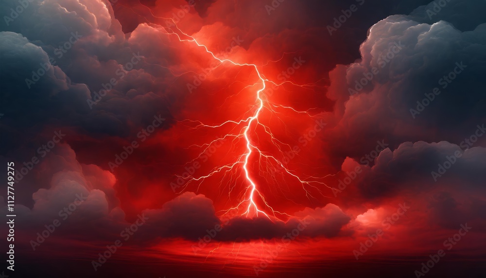 Aufkleber abstract red lightning cloud background banner - a stunning visual representation of dynamic energy 