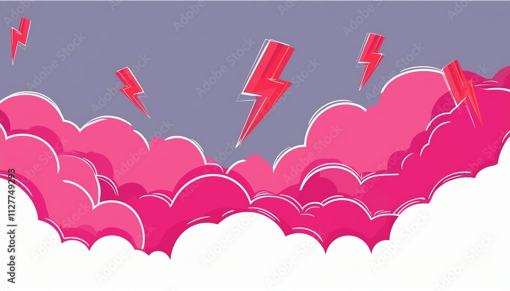 Poster stunning abstract red lightning cloud background banner - a vibrant and dynamic visual experience fo