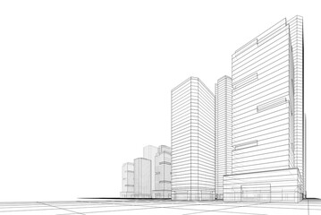 Naklejka premium architecture 3d illustration