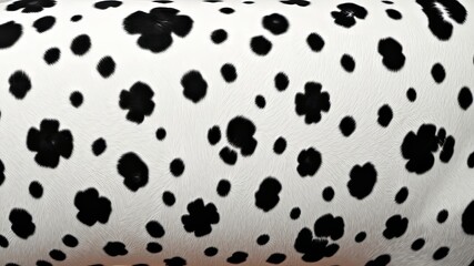 Seamless Dalmatian Pattern, Animal Print, Ink Spots, Horizontal, White Background, Dog Fur Texture, Leopard, Cow, Sharp Colors, Bright, Professional