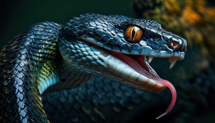 Naklejka premium Emerald Tree Boa: A Vibrant Serpent of the Rainforest