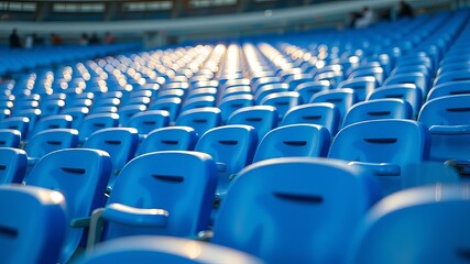 Obraz premium Thailand Stadium Blue Seats - AI Photo Realistic