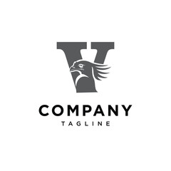 Letter V Secretary Bird Logo Icon