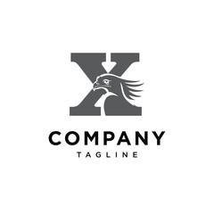 Letter X Secretary Bird Logo Icon
