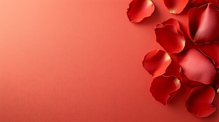 Romantic valentine's day background close-up of rose petals and love's warm essence
