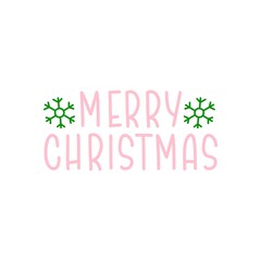 Merry Christmas typography clip art design on plain white transparent isolated background for card, shirt, hoodie, sweatshirt, apparel, card, tag, mug, icon, poster or badge
